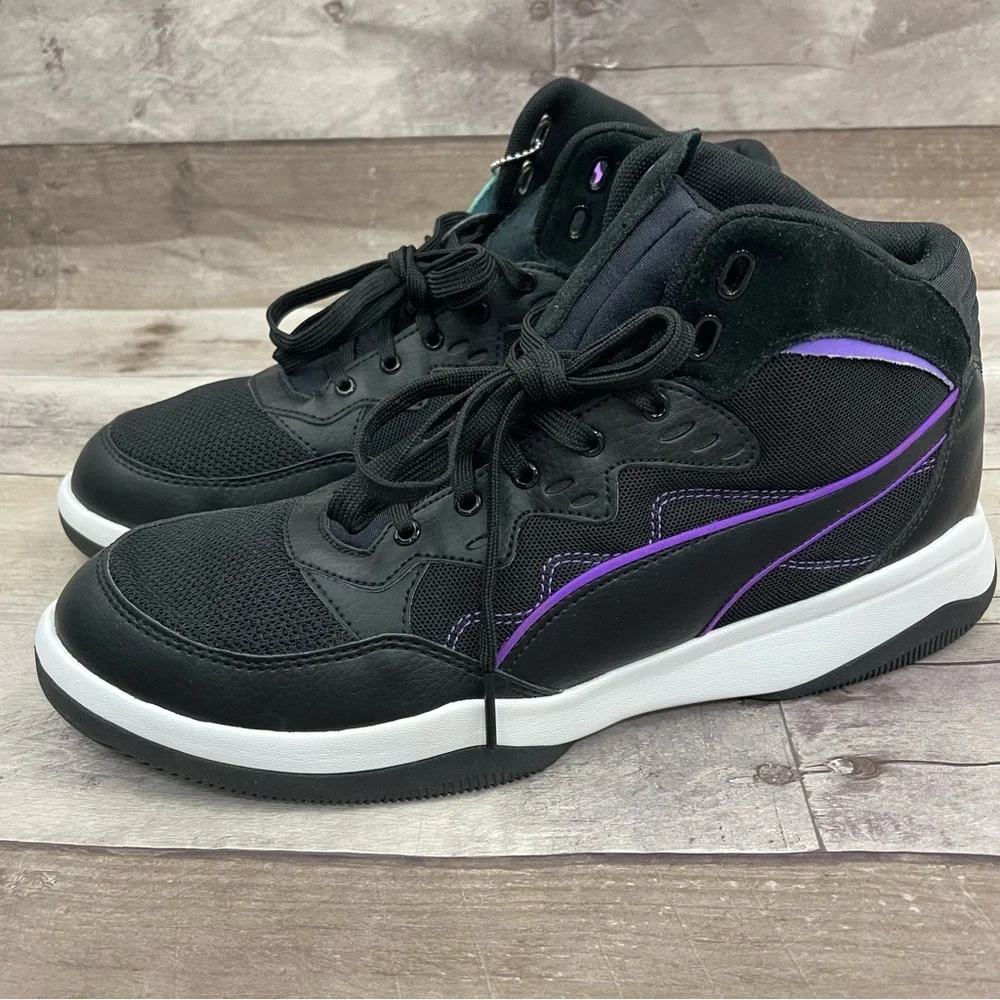 Puma Men's RB Payoff‎ Mesh High Top Sneaker Black Size 11